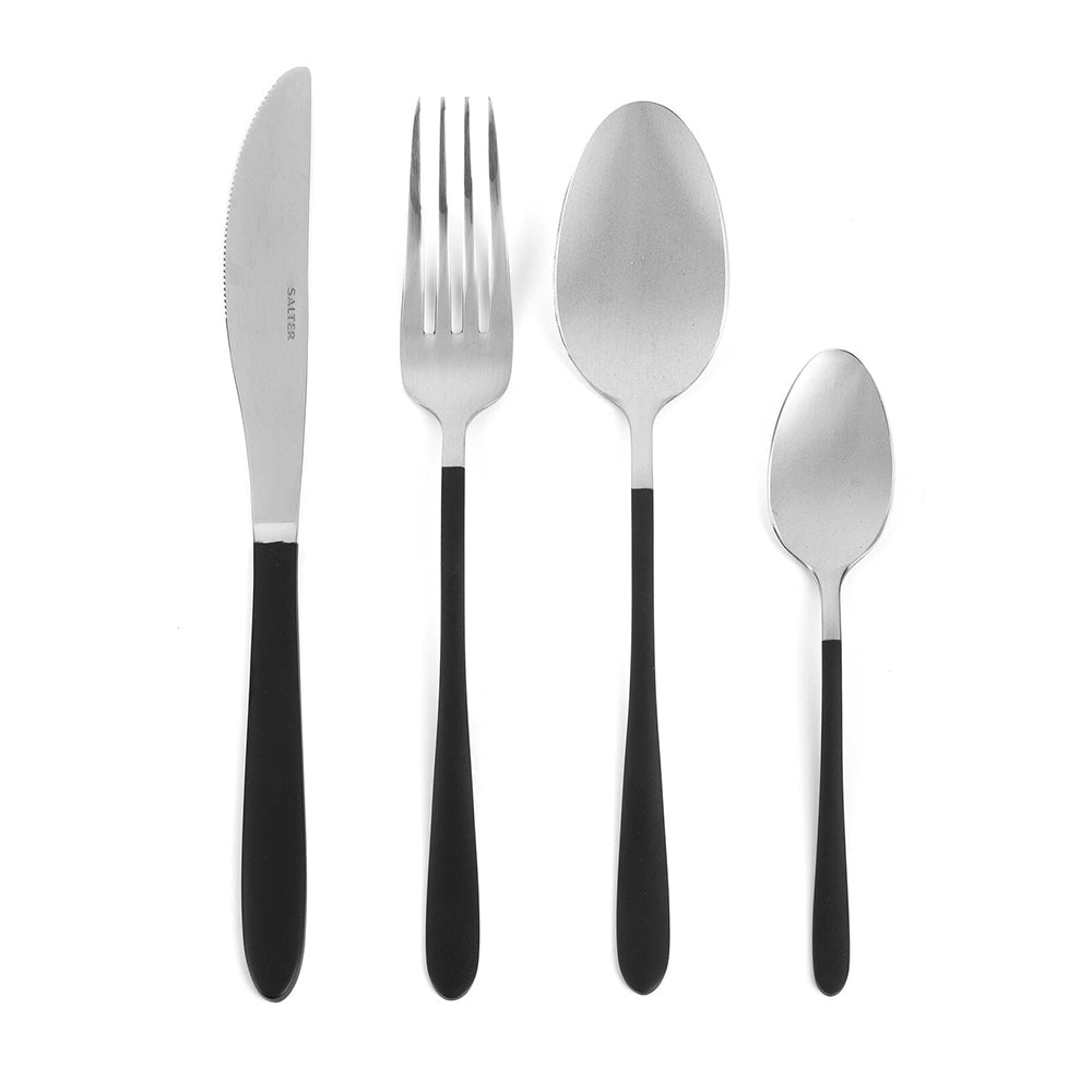 Salter 16 piece cutlery set NOIR