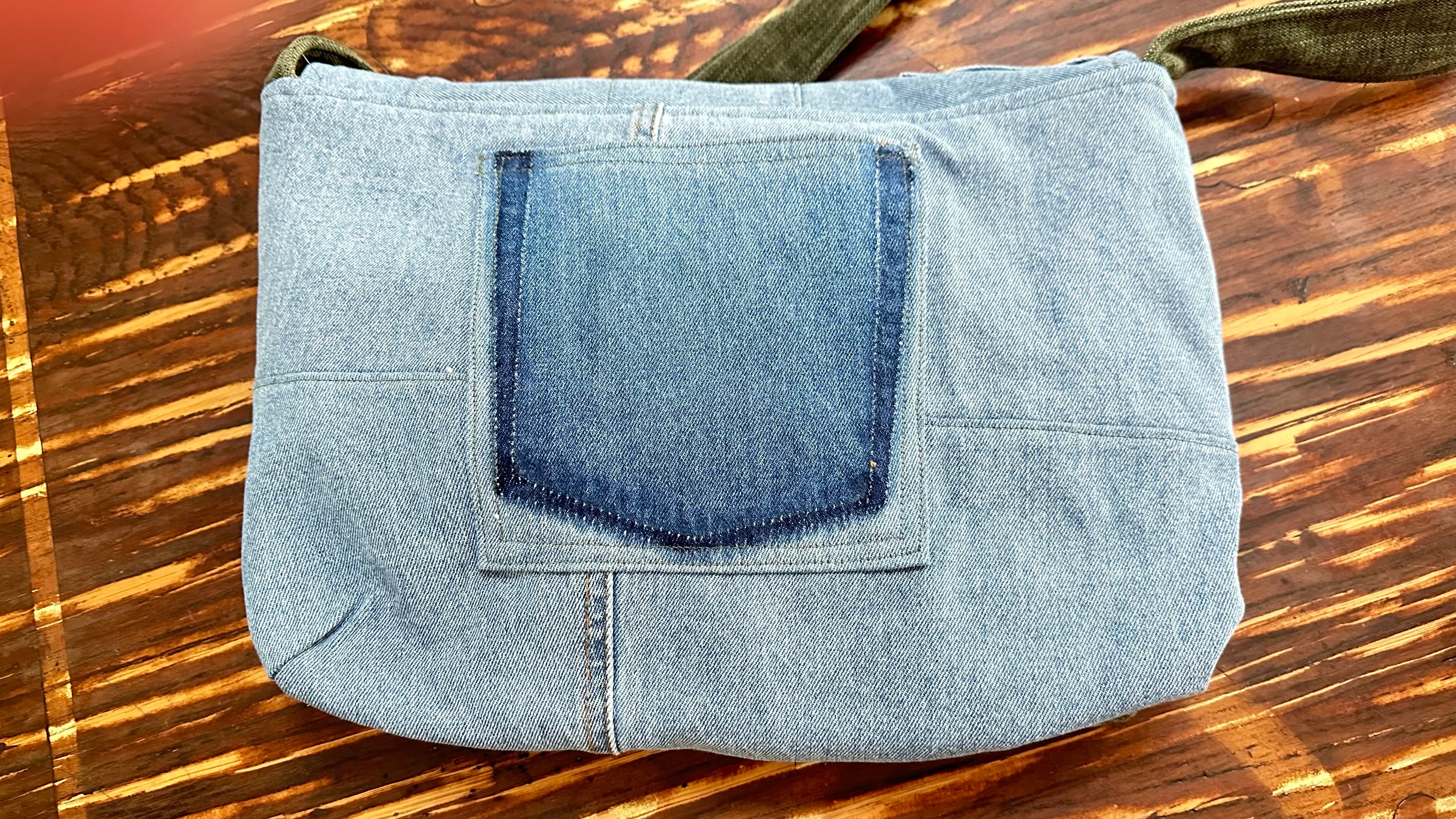 TATAWEA Handmade Crossbody Bag Green/Denim