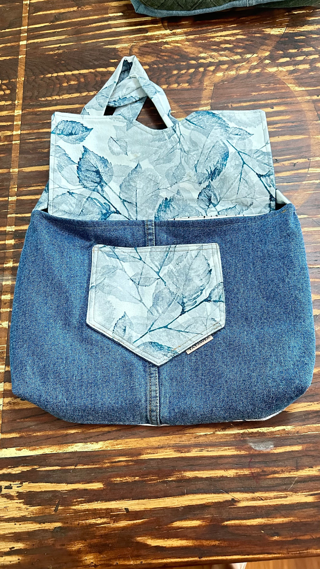 TATAWEA Handmade Crossbody Bag Denim/Blue Flower