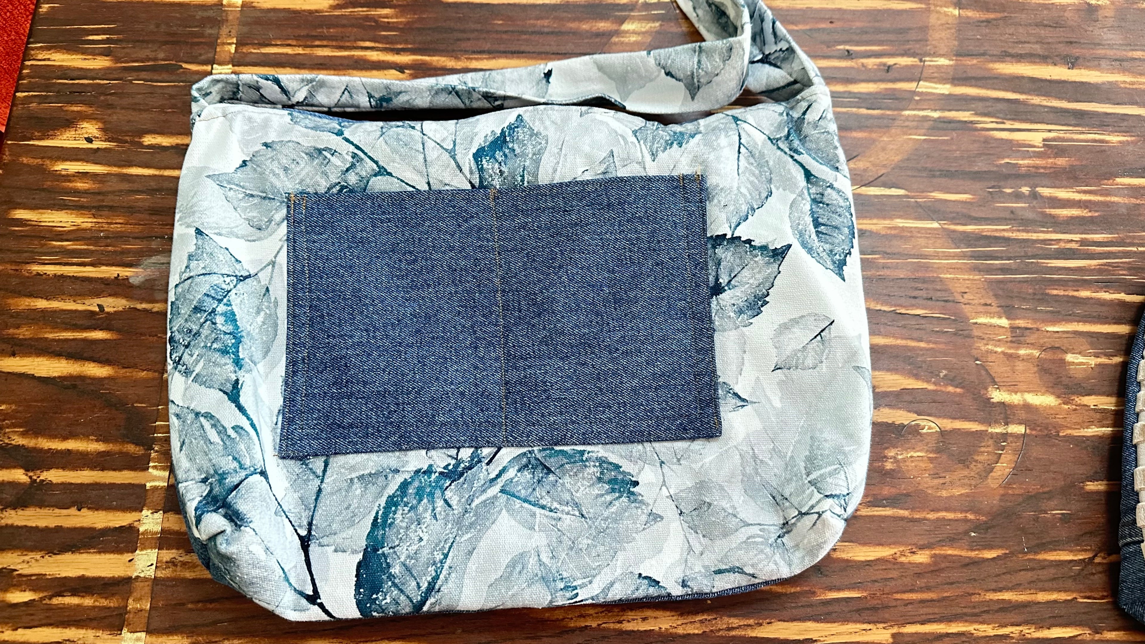 TATAWEA Handmade Crossbody Bag Denim/Blue Flower