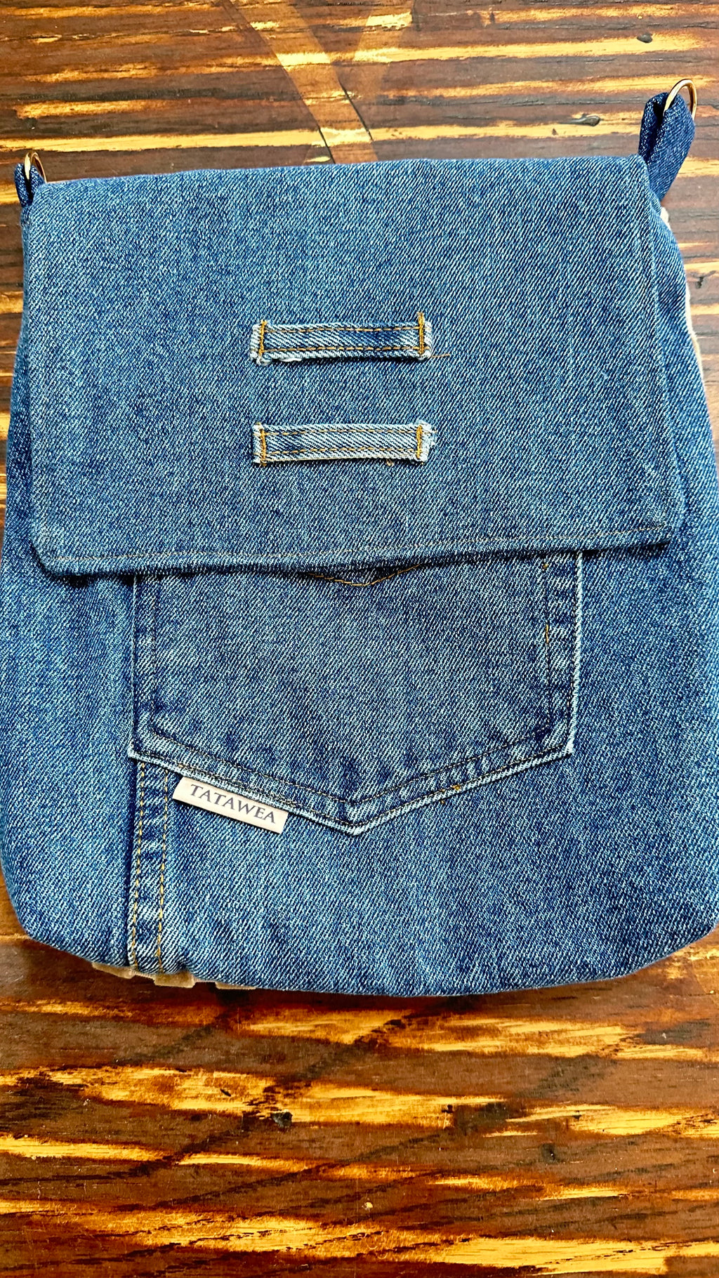 TATAWEA Handmade Crossbody Bag Denim/Geo