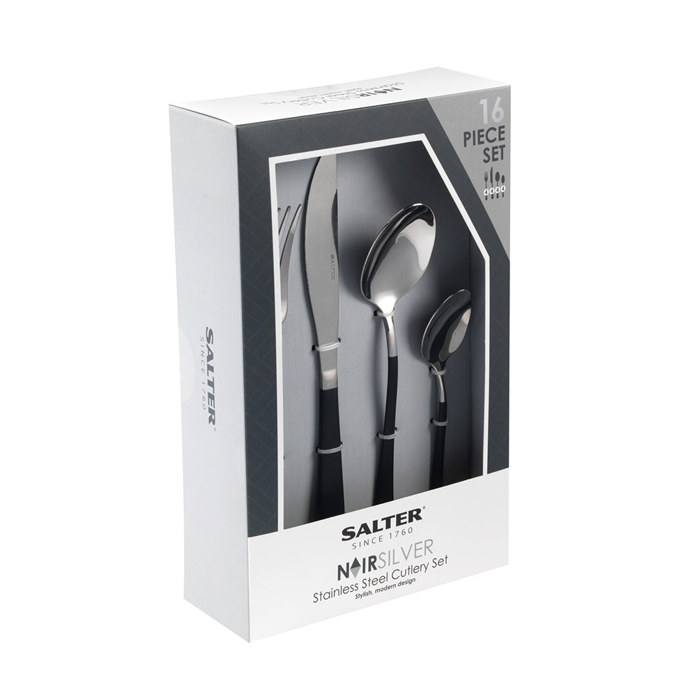 Salter 16 piece cutlery set NOIR